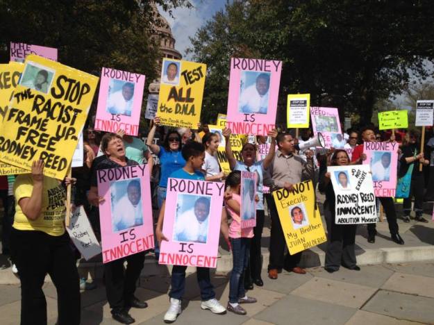 A rally for justice outside the Texas State Capitol in February 2015